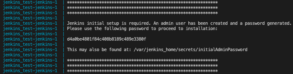 Jenkins admin user password