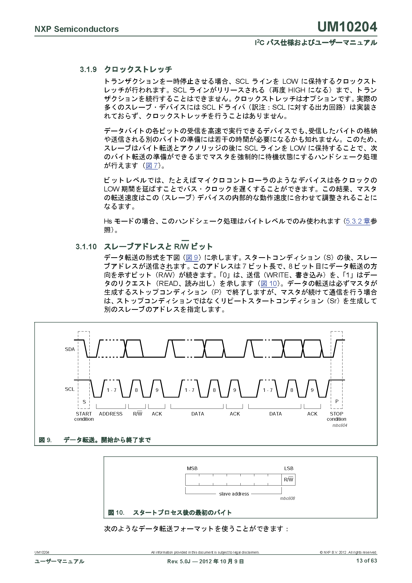 I2C バス仕様およびユーザーマニュアル page.13