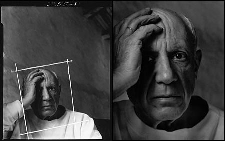 In this famous portrait of Pablo Picasso, only 35% of the original shot was used. Note how the the artist’s mood and personality come through even more strongly with the closer crop.