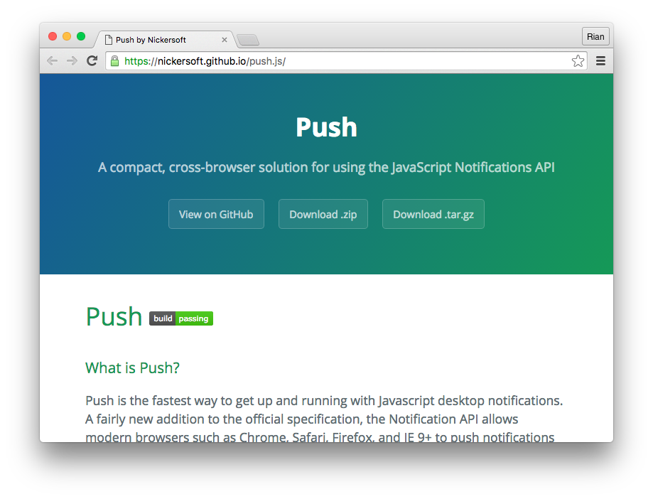 Cross Platform Javascript Push Notification