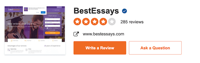 bestessays.com has a consumer rating of 4 stars on sitejabber