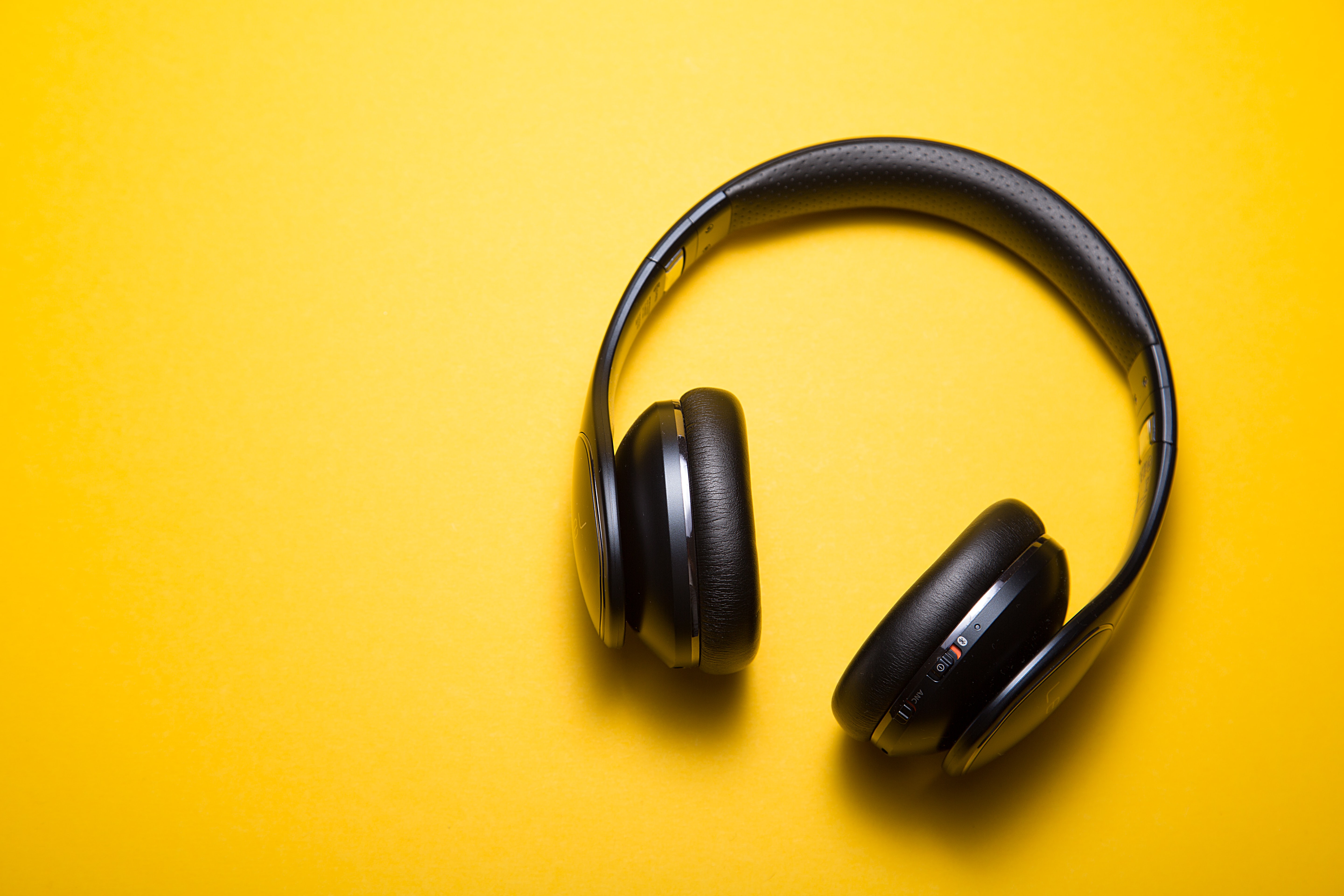 music headphones yellow 