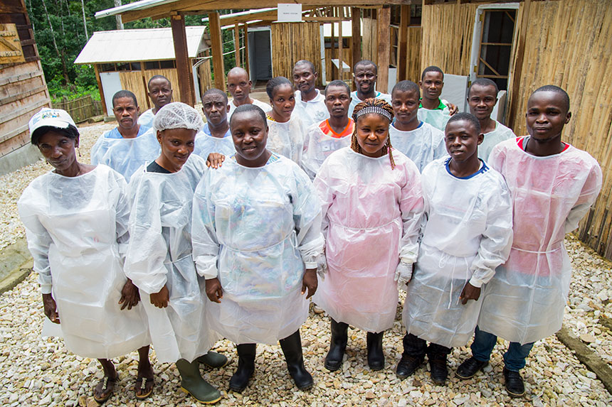 Health staff in a clinic in Liberia