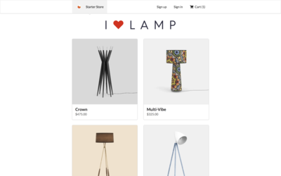 Screenshot of a page created with Gatsby Starter eCommerce