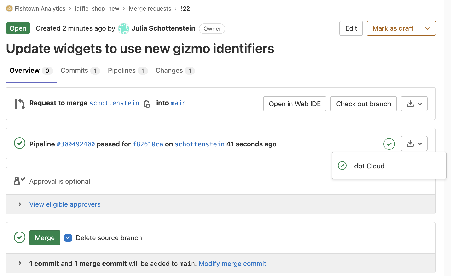 GitLab pull request