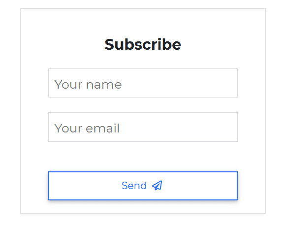 Angular Bootstrap Form Subscription with Icon