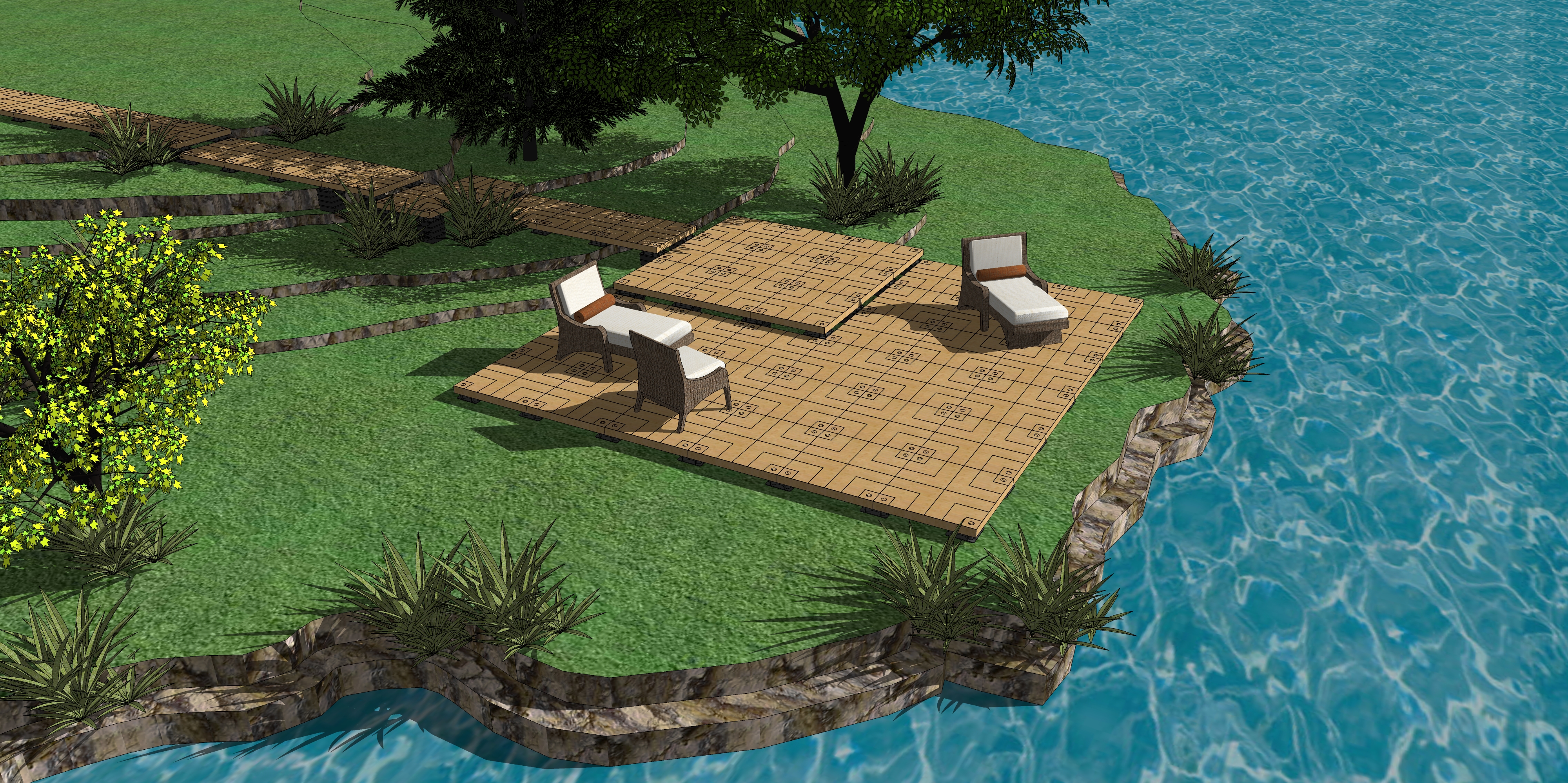 Decks and platforms for cottages and waterfronts