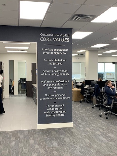 Crawford Lake Capital Hedge Fund Office, Lakewood, NJ Core Values