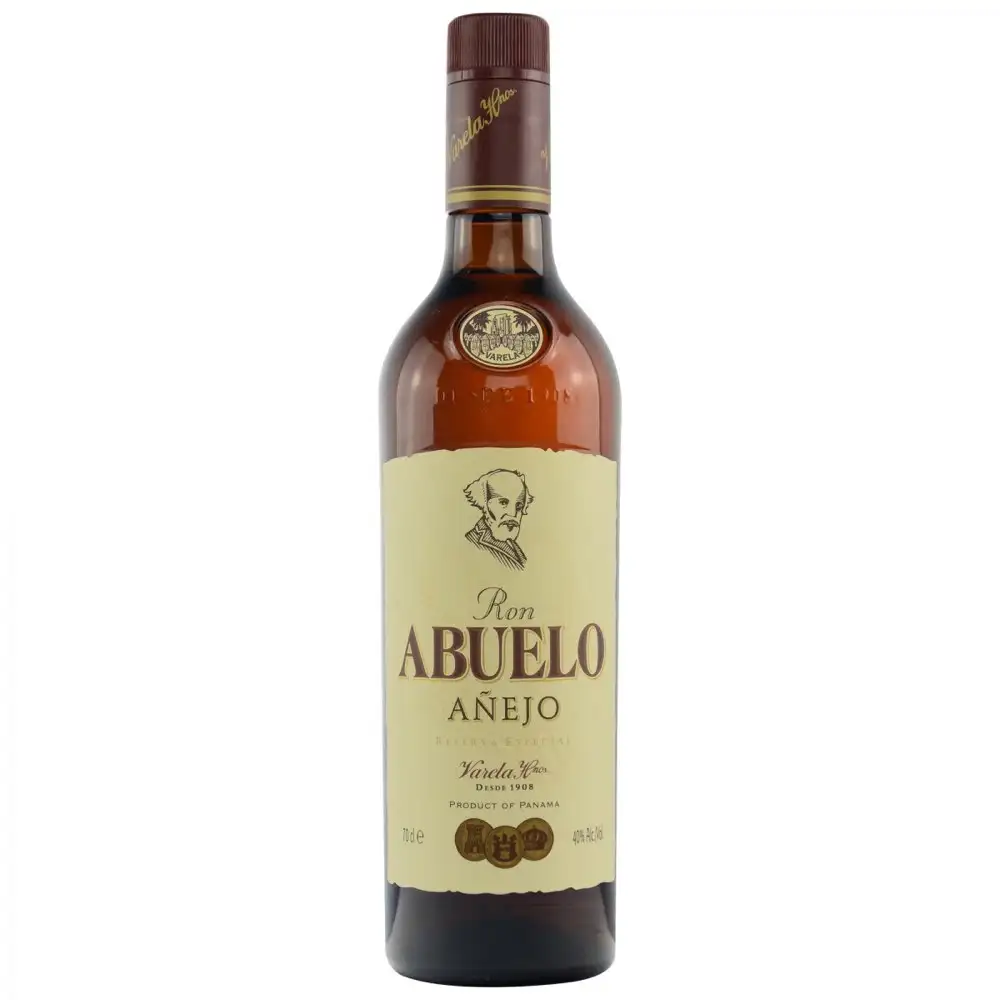Image of the front of the bottle of the rum Abuelo Añejo