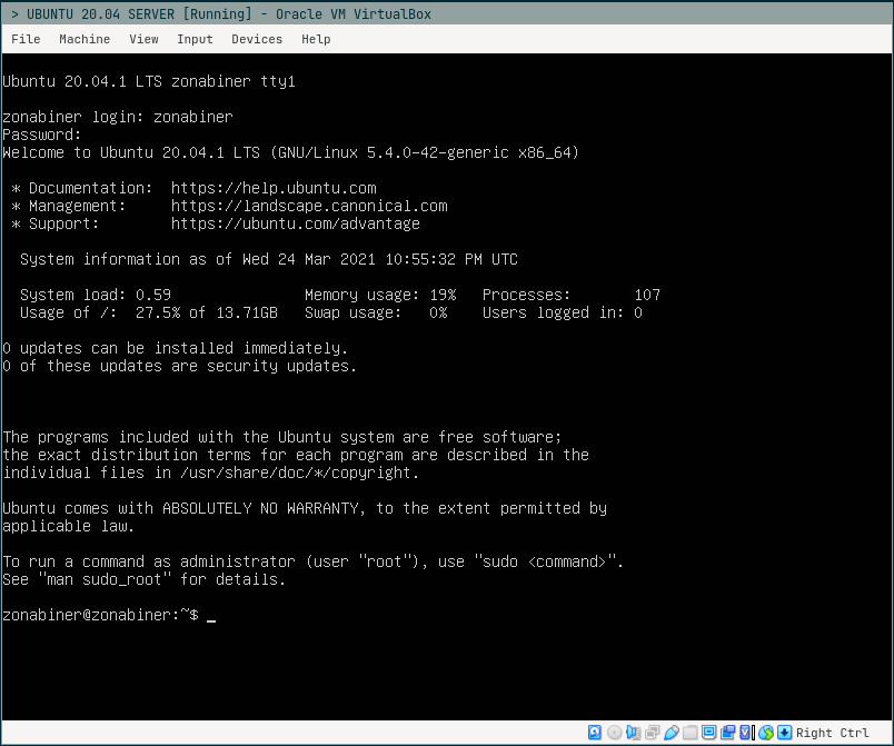 Instalasi Ubuntu Server Selesai