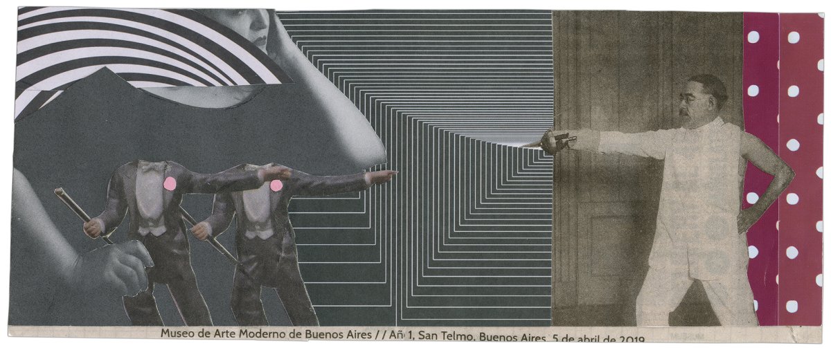 Widzenie powtórne [Argentyna Buenos Aires], 2019, kolaz papier, 10x24x5cm