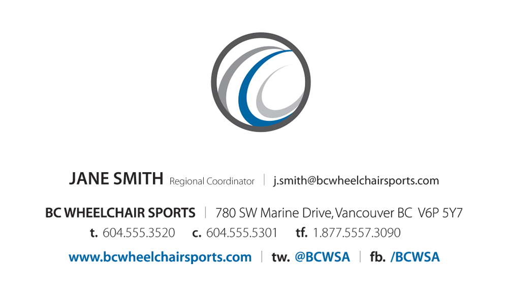 BCWSA Business card - front