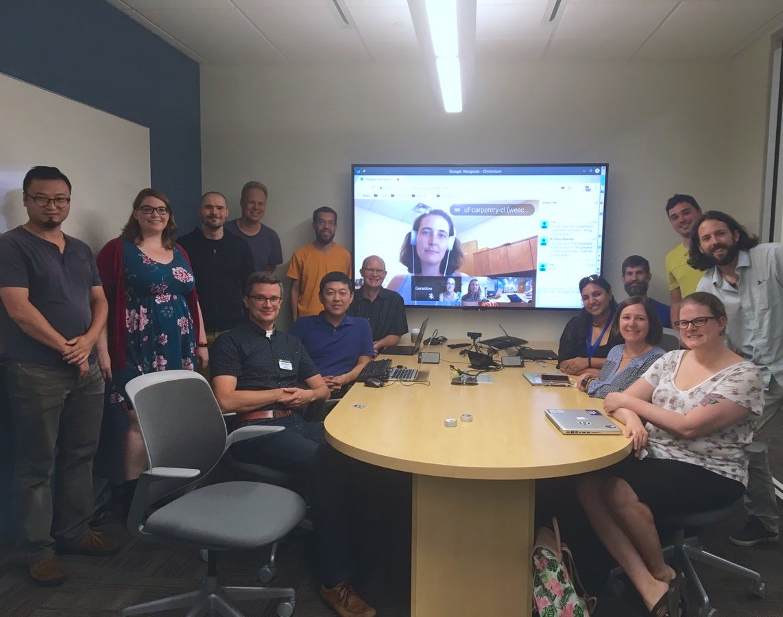 2018 June 19 board meeting with a drop-in from @thecarpentries Executive Committee