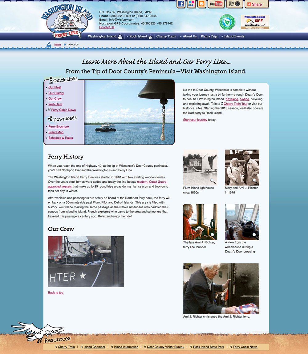 Washington Island Ferry Website 2
