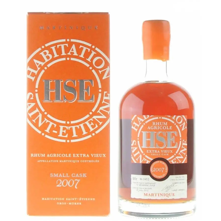 Image of the front of the bottle of the rum HSE Extra Vieux Small Cask