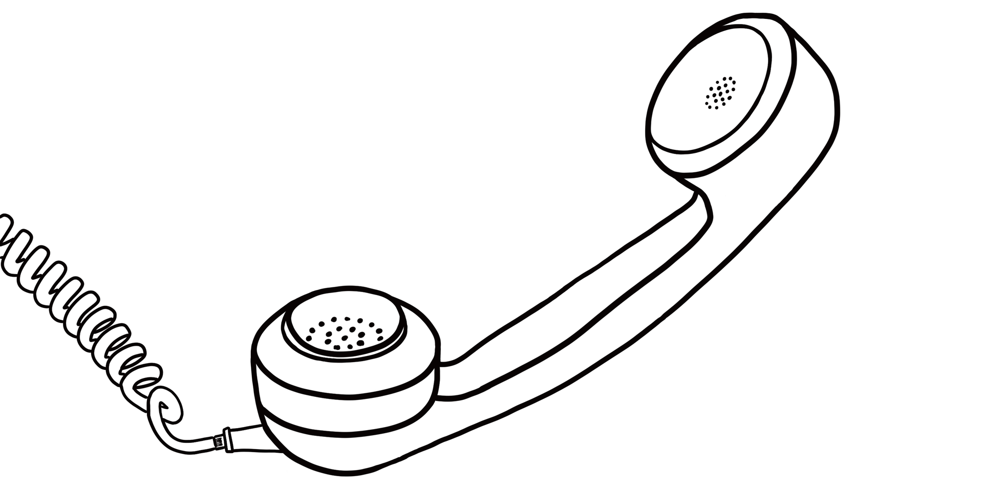 Illustration of an old school telephone handle with cable