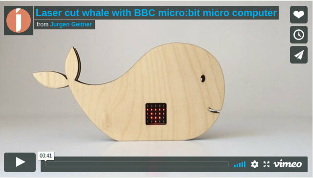 Image from the post Laser cut whale with BBC micro:bit