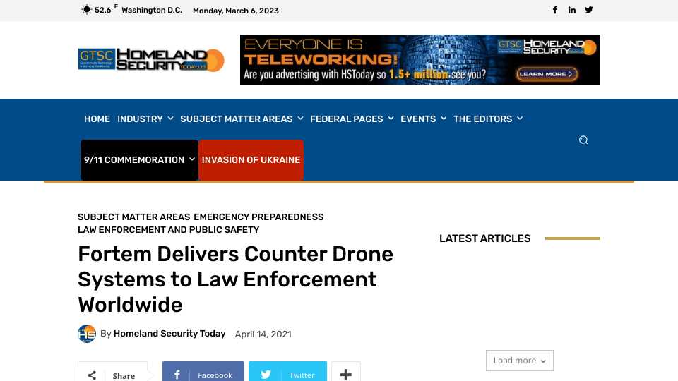Fortem Delivers Counter Drone Systems to Law Enforcement Worldwide