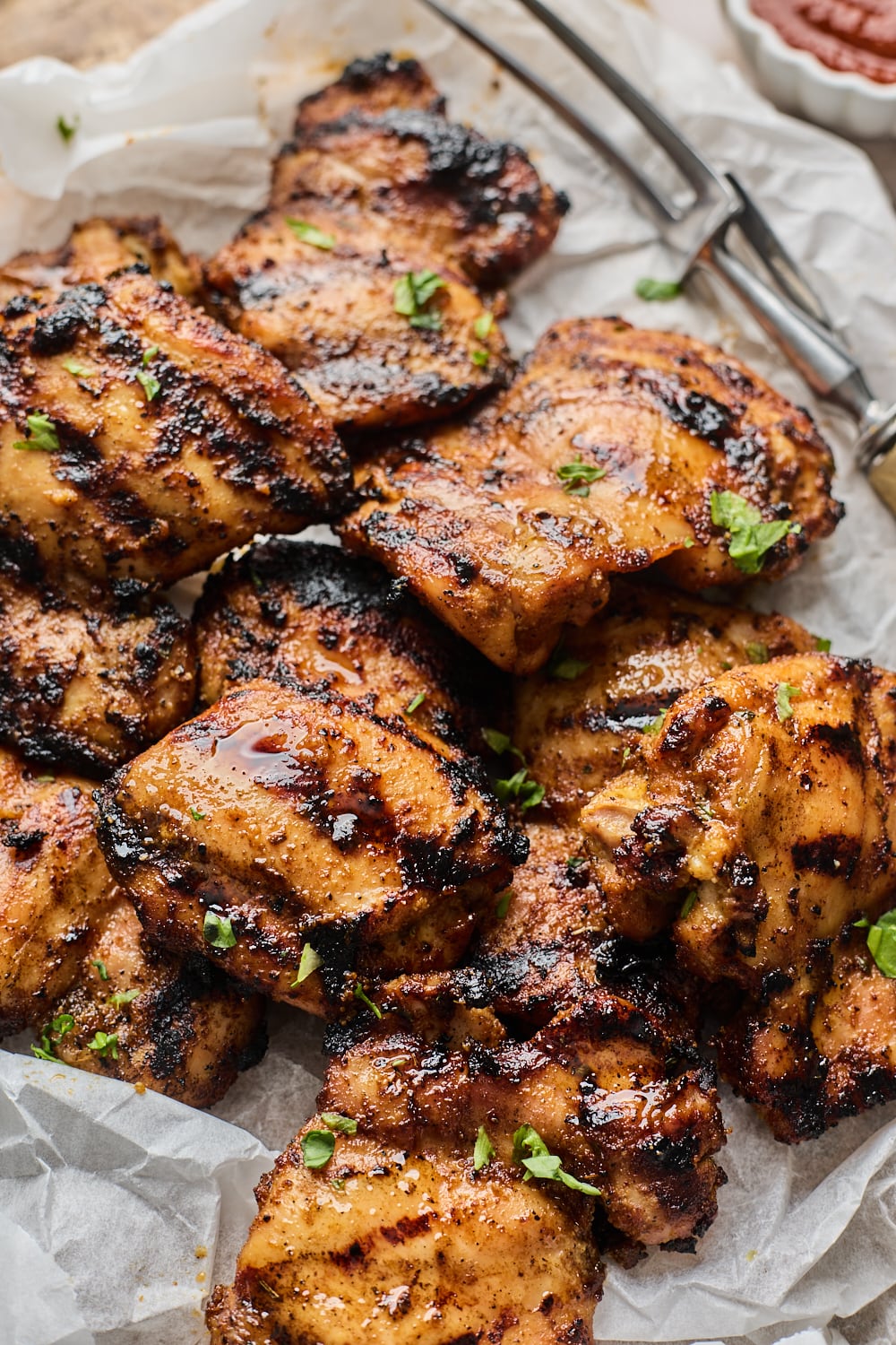Grilled Chicken Thighs Olive Mango