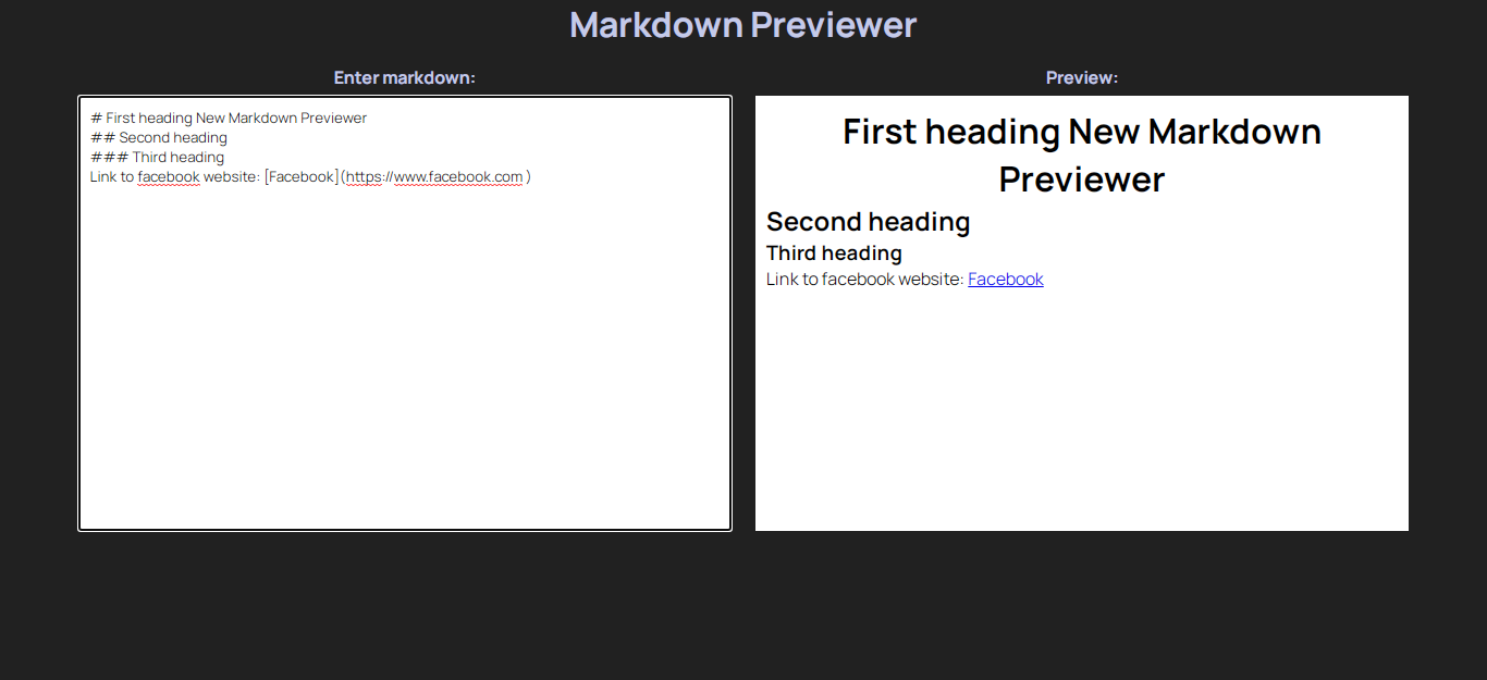 Markdown Previewer