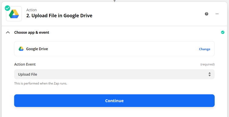 connect Google Drive to Zapier