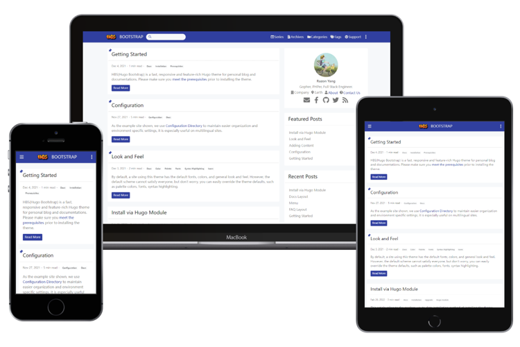 Bootstrap Theme for Personal Blog and Documentations