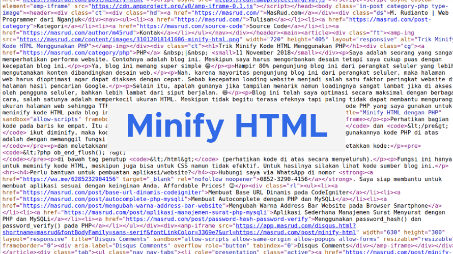Trik minify kode HTML menggunakan PHP