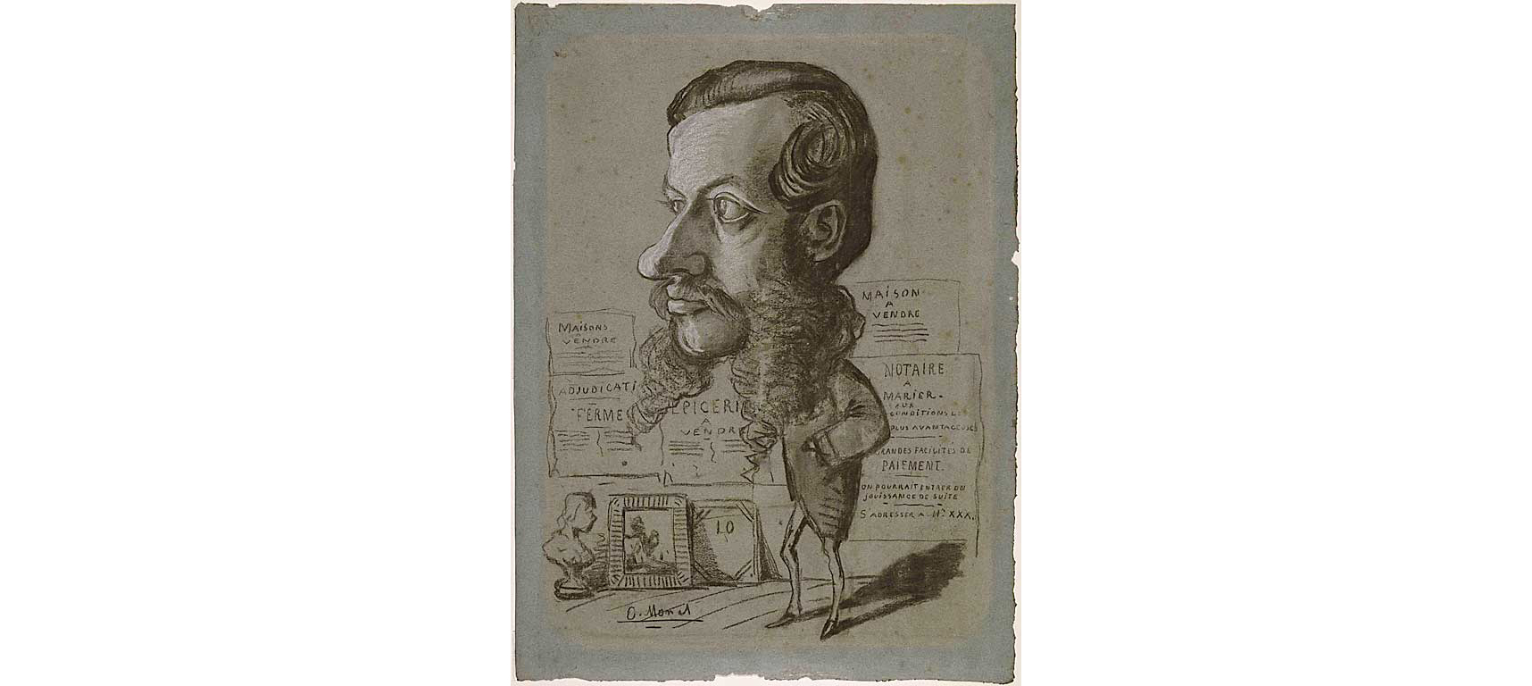 Одна из карикатур Клода Моне, 1858