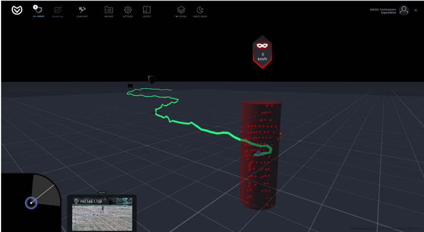 Person tracked with lidar security solution