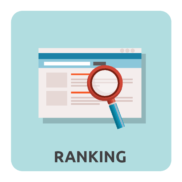 a search engine results page (SERP) with the text Ranking