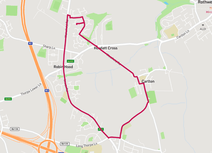 Rothwell 5km run route map card image