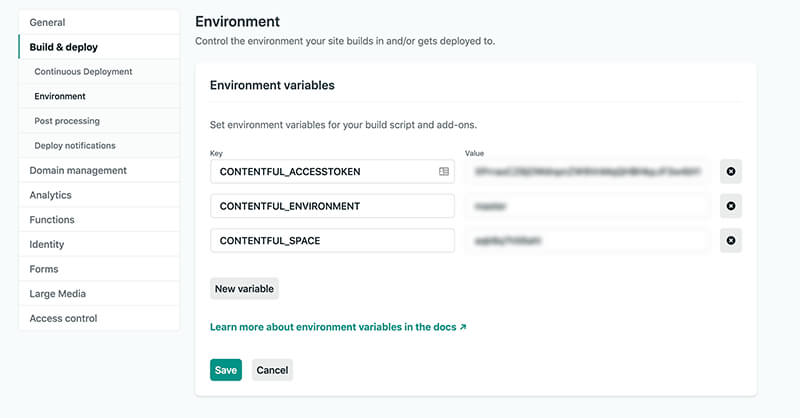 Environment Variables in the Netlify Dashboard