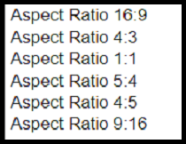 Select desired Aspect Ratio