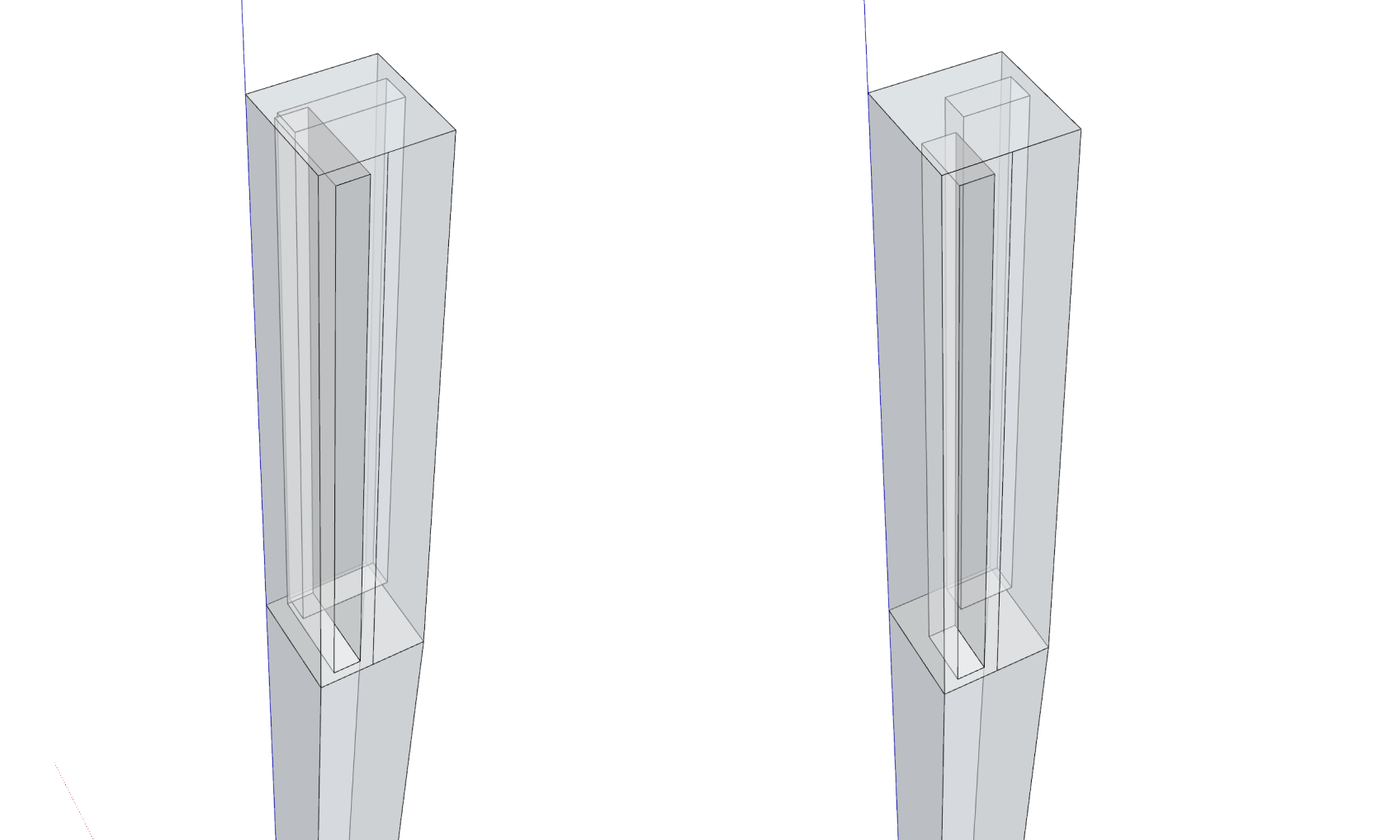 Example of X-Ray View in Sketchup