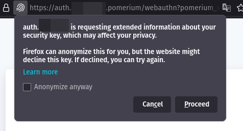 The device authentication prompt in Firefox