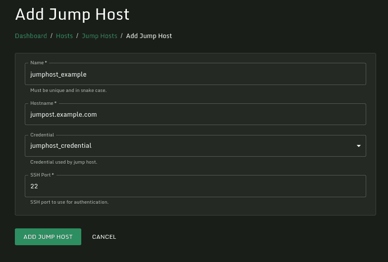 SSH Jump host support