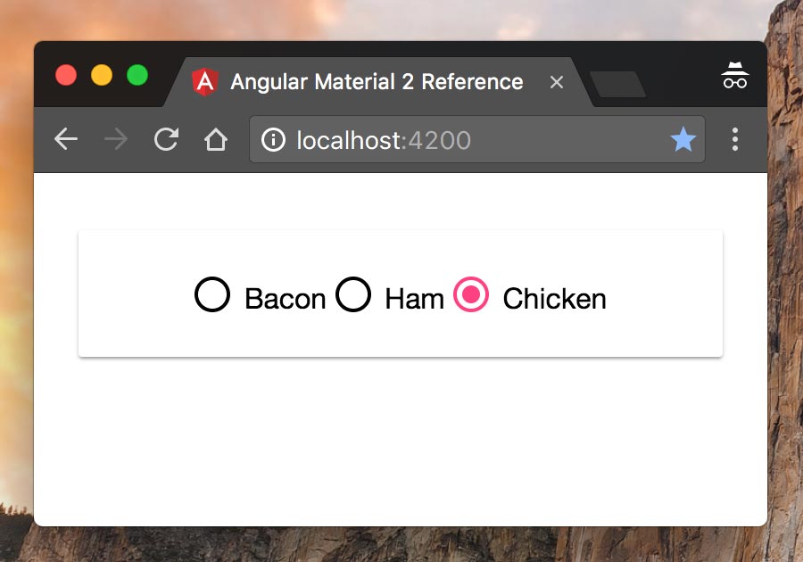 Angular Material 2 Quick Reference ← Alligator.io