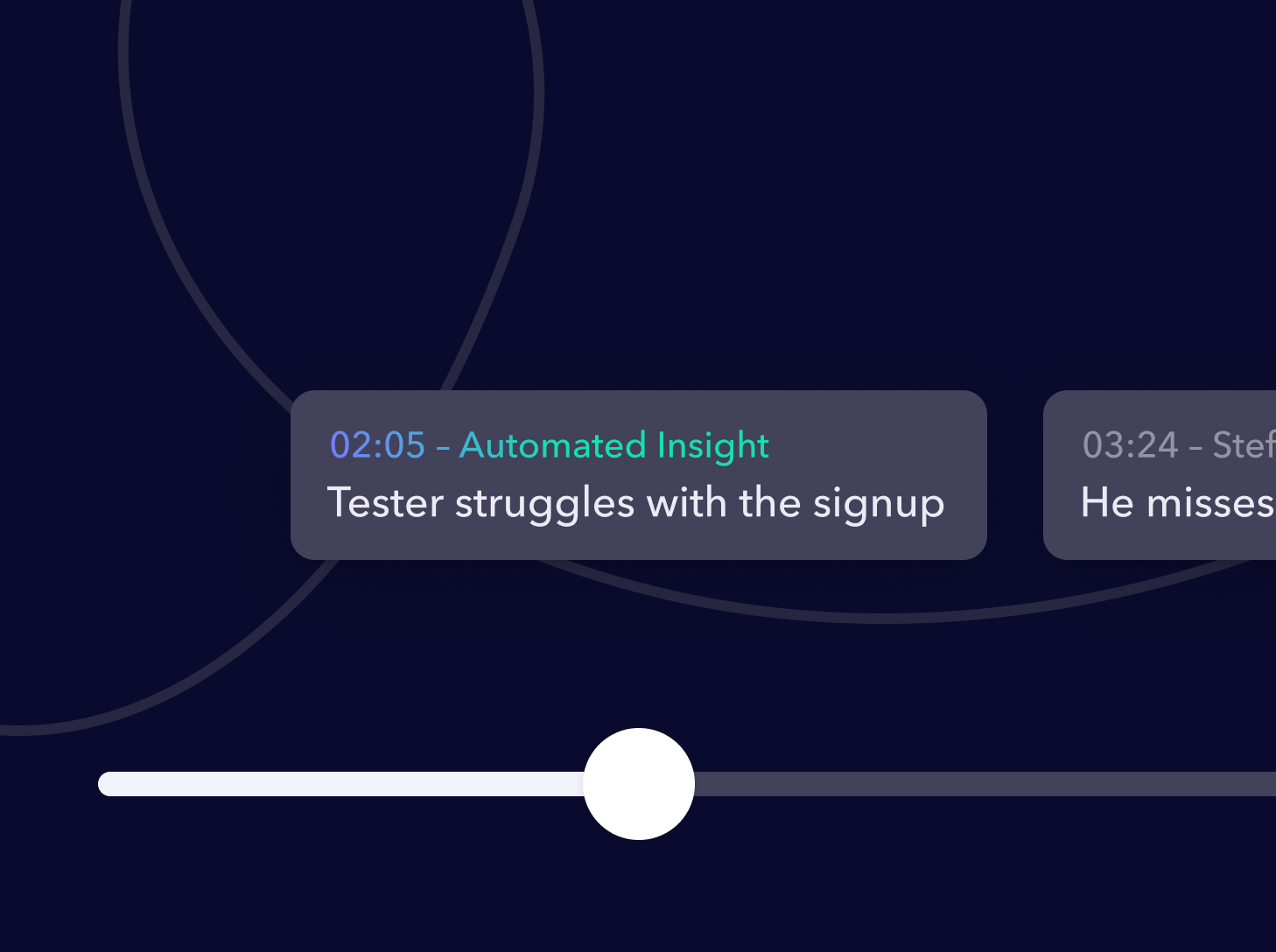 Userbrain Player with an AI generated insight displayed above the timeline