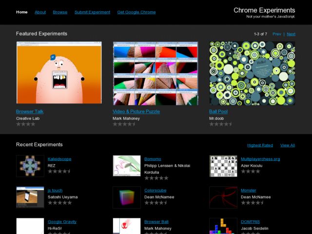 chrome experiments website