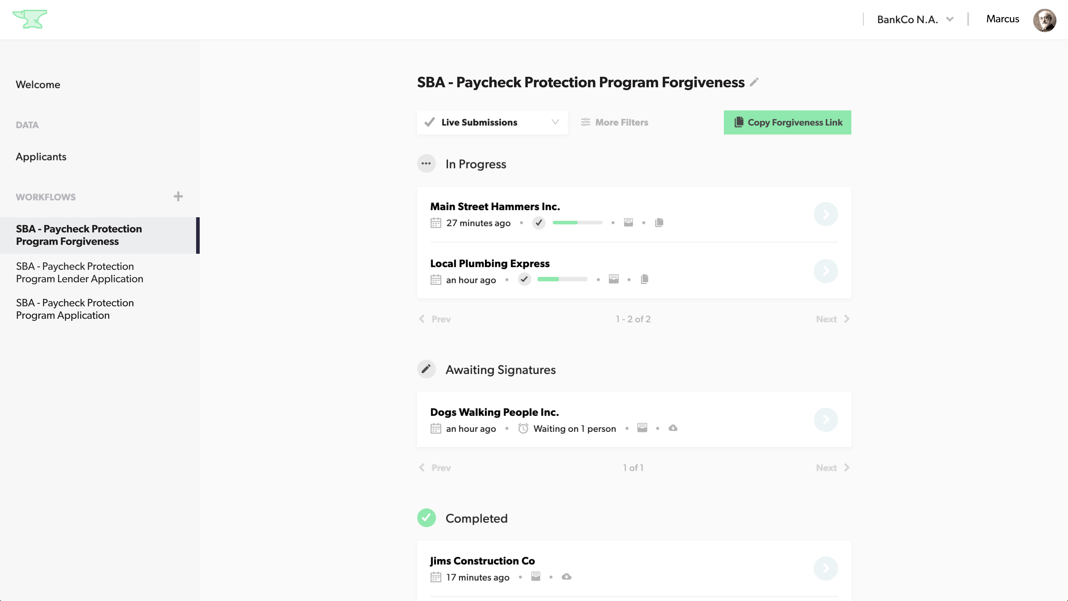 Anvil Loan Dashboard