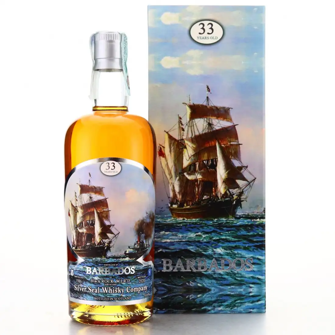 Image of the front of the bottle of the rum Barbados BRS
