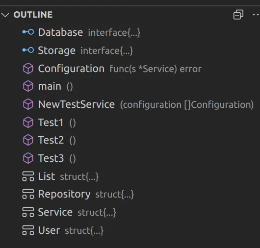 Outlining in VS Code shows the structure of code in a nice render.