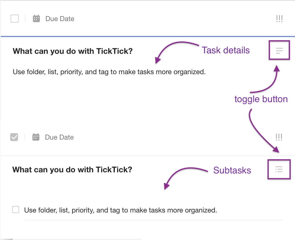 Tick Tick App - Toggling Between Lists and Tasks 1