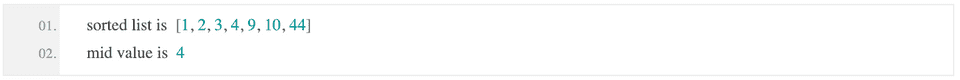 Python program to find the middle element of a random number list ...