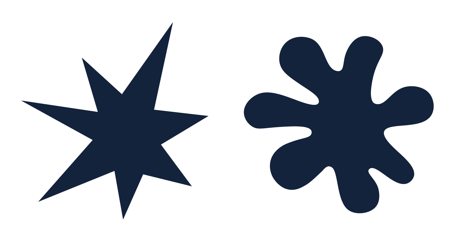 Pointy shape and round shape