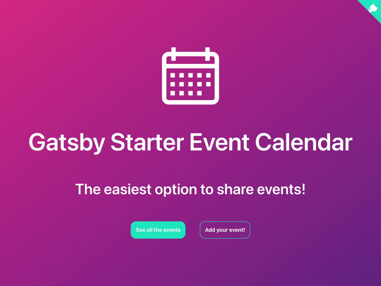 Gatsby Event Calendar screenshot