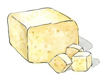 Illustration of a block of Tofu