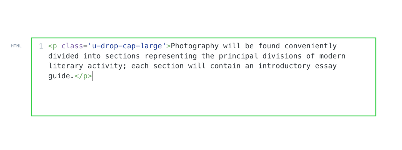 Beirut Ghost Theme Typography Dropcap HTML Card
