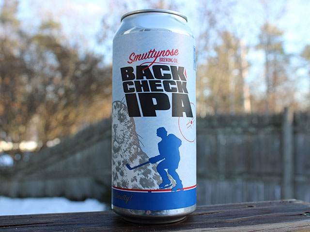 Backcheck IPA, an IPA brewed by Smuttynose Brewing Company