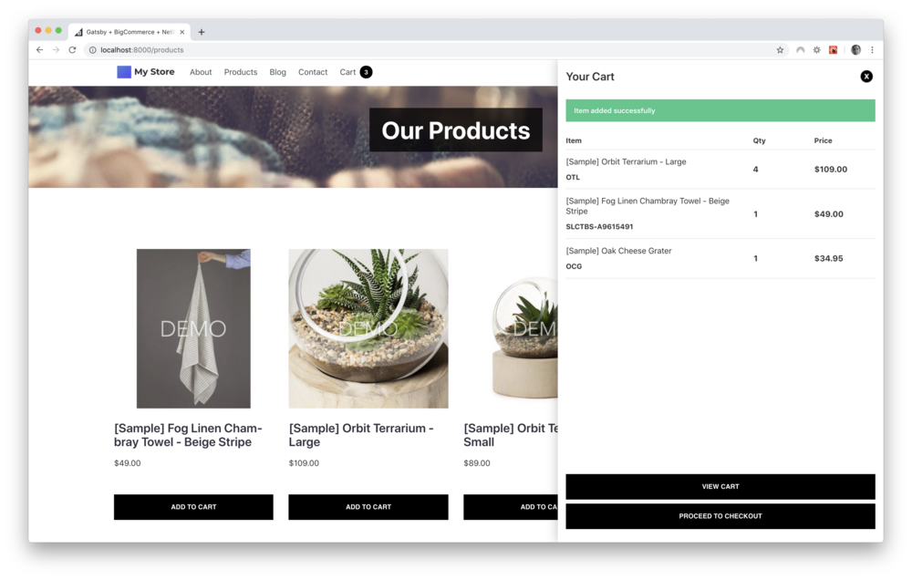 Screenshot of a page created with 